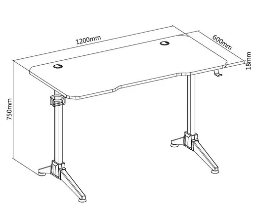 Геймерский стол 2E Gaming OTOROSHI Black (2E-GT-OTO-BK) (2E-GT-OTO-WTGR) - фото 10