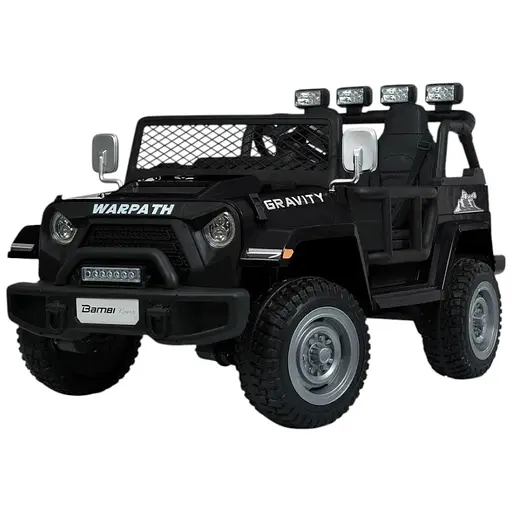 Електромобіль дитячий Bambi Джип Racer M 6108EBLR-2 24V з двомісним сидінням з екошкіри чорний