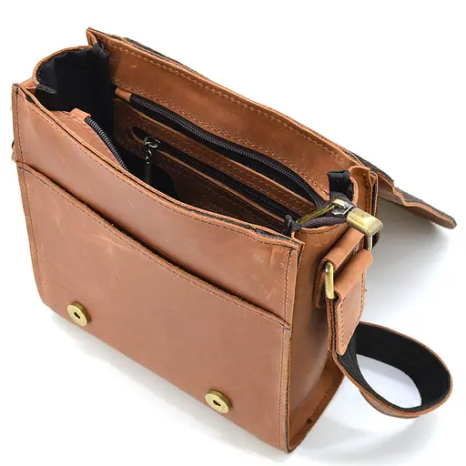 Кожаная мужская сумка через плечо TARWA 26х22х6 см nsa0001278 - фото 7