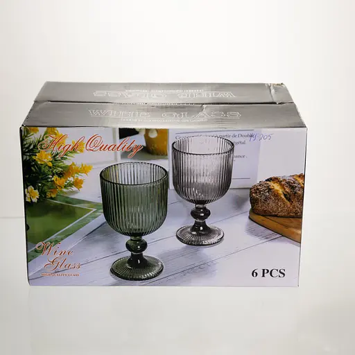 Набір келихів для вина 6 штук 220 мл винні келихи на ніжці скляні фужери для вина подарункові Yiwu HP-19-205 - фото 4