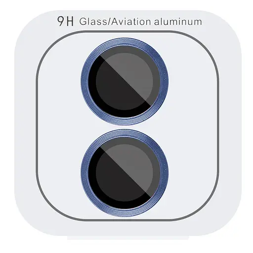 Защитное стекло Epik Metal Classic на камеру в упаковке для Apple iPhone 16, 6.1/16 Plus 6.7 Синий/Ultramarine