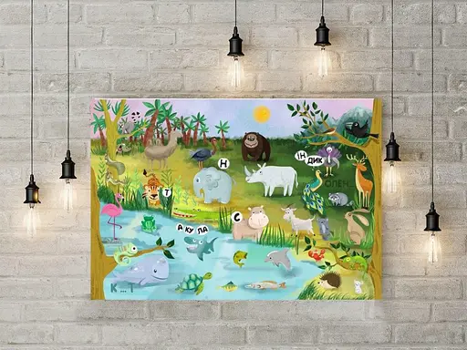 Детская обучающая игра с многоразовыми наклейками "ZOO Абетка" (КП-005) KP-005 на укр. языке - фото 5