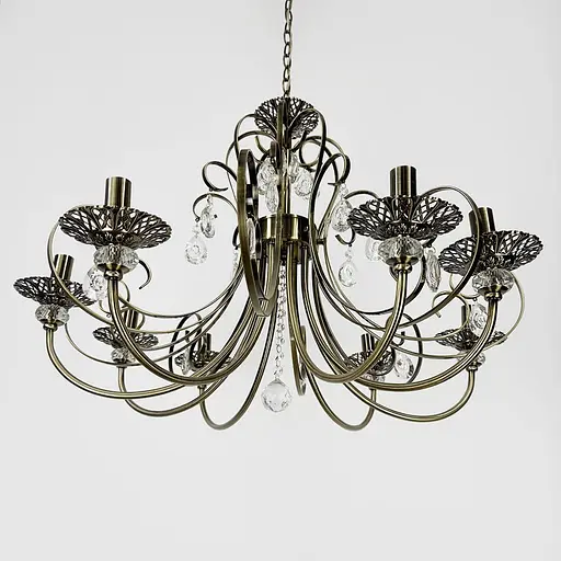 Бронзова люстра-підсвічник на 8 ламп у корпусі Ø 70 см | Арт. 6349/8 | Line F - фото 2