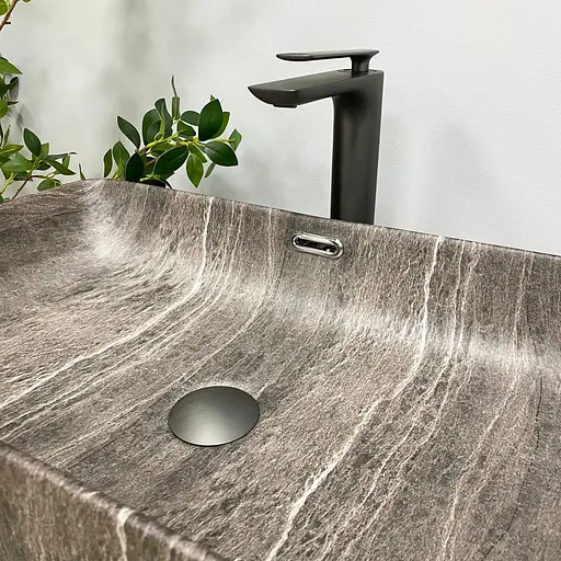 Умивальник VBI Arabba M dark stone matt накладний VBI-013503, Коричневий - фото 5