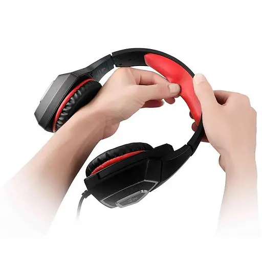Провідна ігрова гарнітура Hunterspider Gaming with LED V1, USB, 3.5mm, 2m, black-red - фото 7