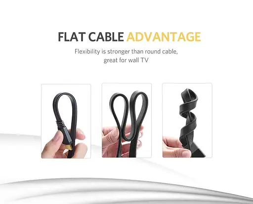 Кабель UGREEN ED015 HDMI Flat Cable 2m (UGR-70159) - фото 4