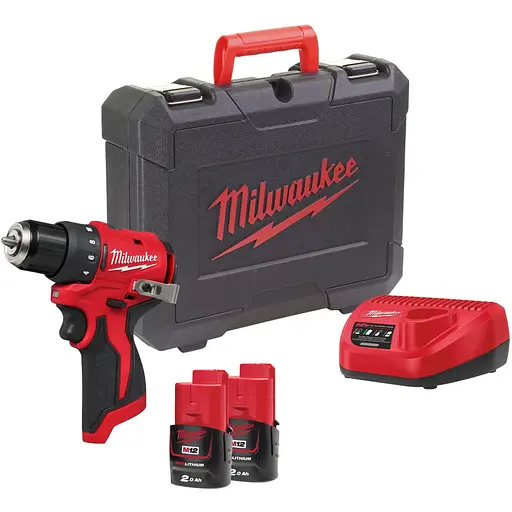 Шурупокрут-дриль акумуляторний Milwaukee M12 BLDDRC-202C 12В 2х2 А/год 40 Нм 0-550-1700 об/хв ЗП C12C кейс 1.2 кг