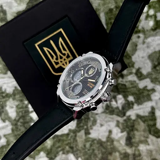 Годинник наручний чоловічий 017BKWT Тризуб золото Silver-White Patriot acs0030987 - фото 4