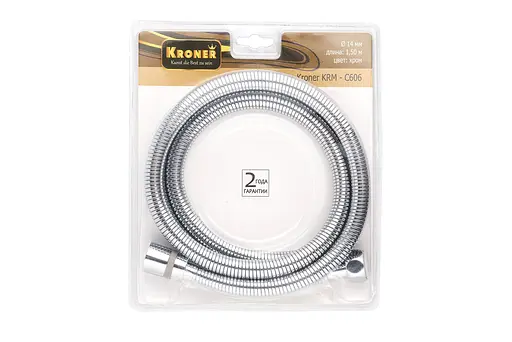 Шланг для душу Kroner KRM - C606 Anti-Twist 150 см CV016677, Хром - фото 2