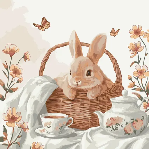 Картина по номерам "Кролик и фарфор" Art Craft 11724-AC 40х40 см - фото 1