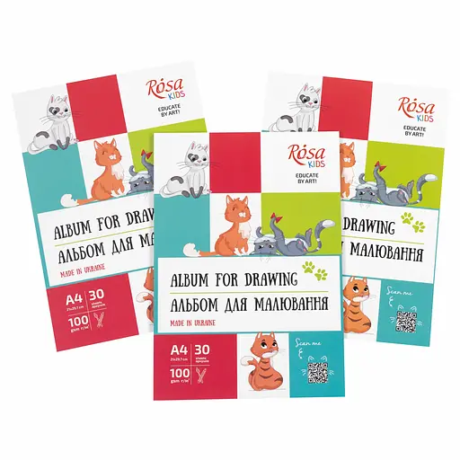 Альбом-склейка для малювання Cats А4 100г/м2 30л ROSA Kids - фото 2