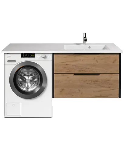 Тумба Мойдодир Line Craft 80-A Adam 140 R підвісна з крилом над пральною машиною - фото 4