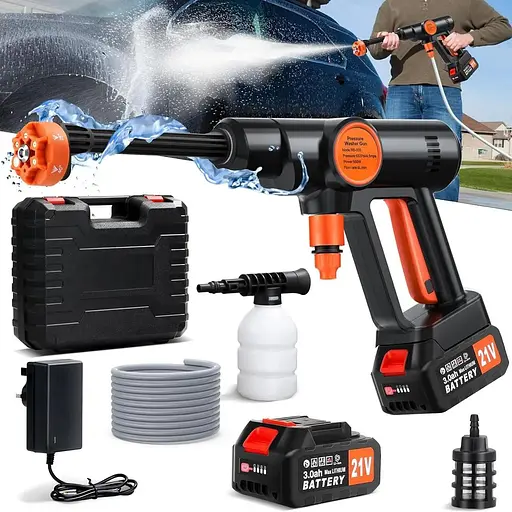 Електрична мийка високого тиску 652 PSI портативна працює від акумулятора 21 В 1.2 GPM
