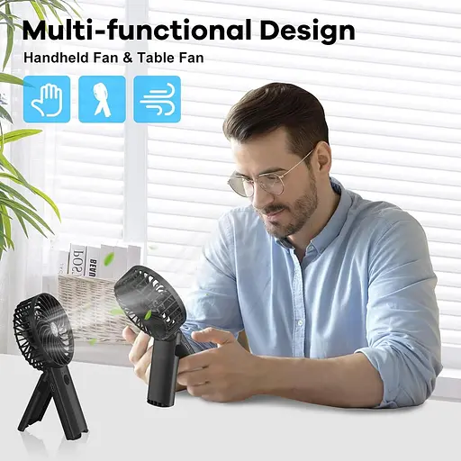 Портативный настольный вентилятор с 4 регулируемыми скоростями USB до 15 часов - фото 5