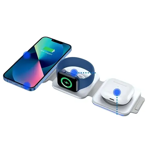 Складаний бездротовий зарядний пристрій ZUMSEY 3 в 1 для Apple