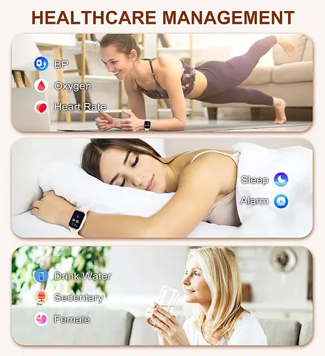 Смарт годинник Iaret Call & Answer, Розумний годинник для жінок, Фітнес-шагомер Монітор серцевого ритму, Артеріальний тиск SpO2 - фото 5