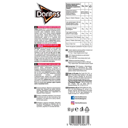 Чипси кукурудзяні Doritos зі смаком гострого перцю 90 г (929718) - фото 2