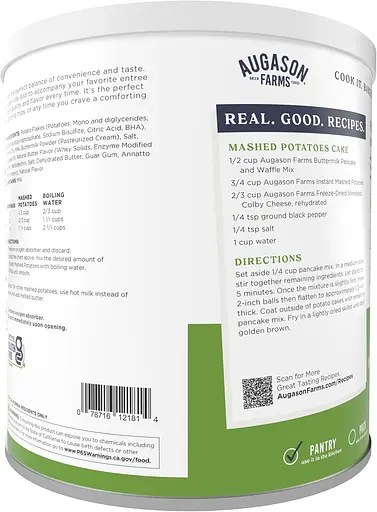 Картофельное пюре с длительным сроком хранения 10 лет Augason Farms, 30 порций (101213) - фото 2