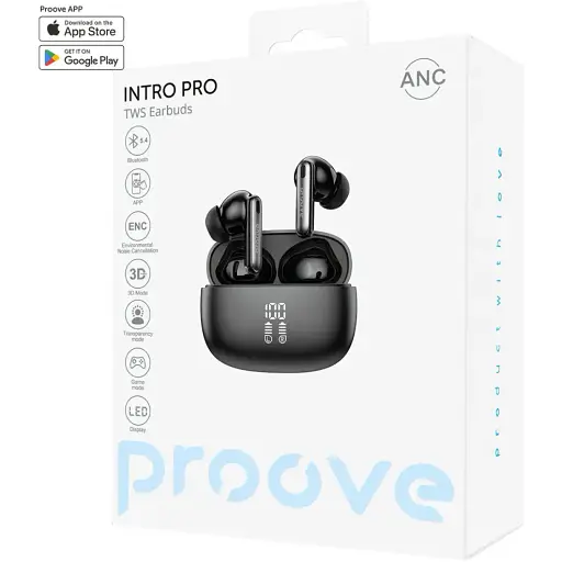 Бездротові навушники Proove Intro Pro TWS with ANC (APP) black - фото 2