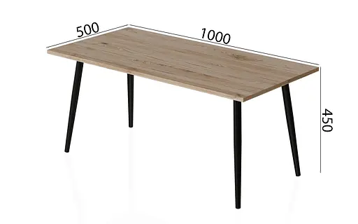 Стіл журнальний Монтана Ferrum-decor 45x100x50 Чорний метал ДСП Дуб Сан-Марино 16 мм (FRD-106716) - фото 5