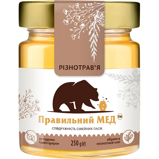 Мед разнотравья июня Правильний мед 250 г