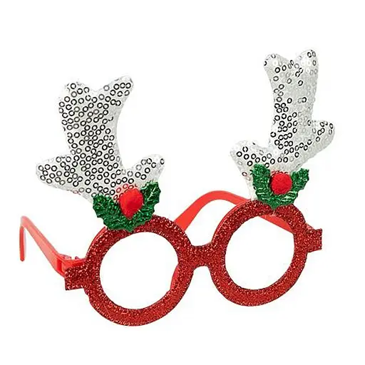 Окуляри новорічні "Оленячі ріжкит" Bambi 2519-SP(Silver) розмір 13 см - фото 1