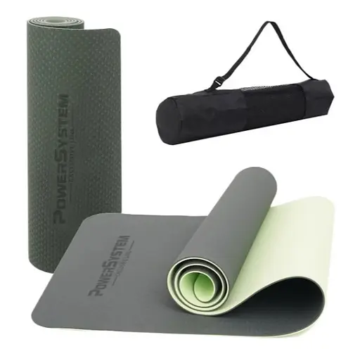 Коврик для йоги и фитнеса Power System PS-4060 TPE Yoga Mat Premium Green (183х61х0.6) (4060GN-0) - фото 1
