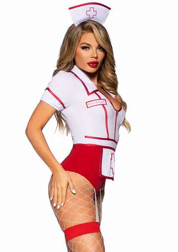 Костюм медсестри Leg Avenue Nurse Feelgood Sexy Costume M червоний з білим - фото 7