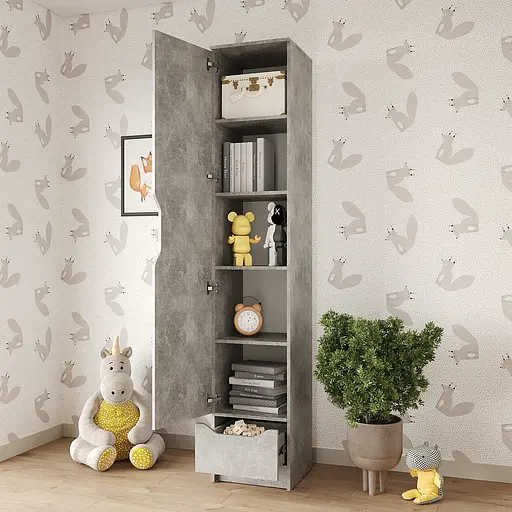 Пенал закрытый 1Д1Ш Лилу 40x40x210 см Бетон (MBS-1387) - фото 3