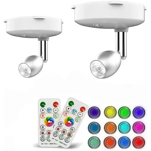 Беспроводной прожектор, 2 упаковки декоративных светильников с батарейным питанием, настенный светильник с головкой