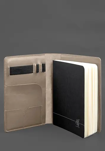 Шкіряний блокнот А5 (софт-бук) 9.4 світло-бежевий - фото 5