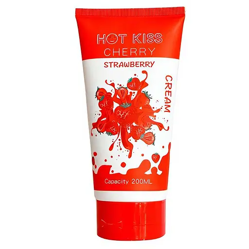 Гель-лубрикант зволожуючий Hot Kiss на водній основі зі смаком полуниці 200 мл