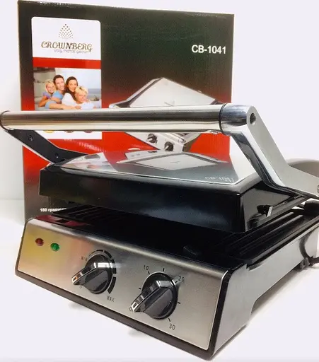 Прижимной контактный домашний электрический гриль Crownberg Cb-1041 2000W - фото 7