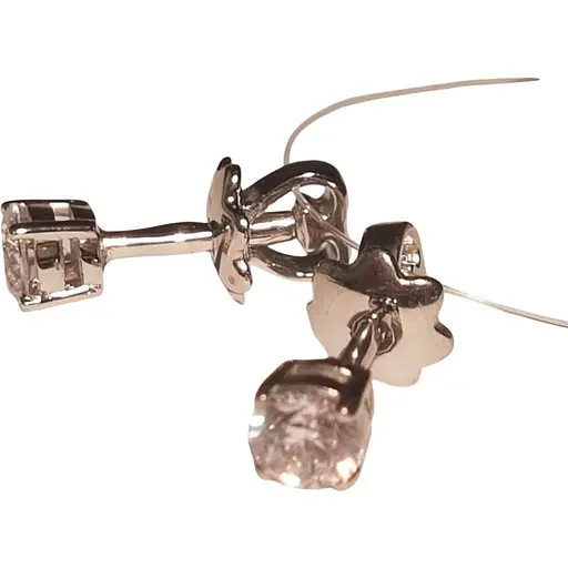 Срібні пуссети Qvaliz фіанітами. 902-00092