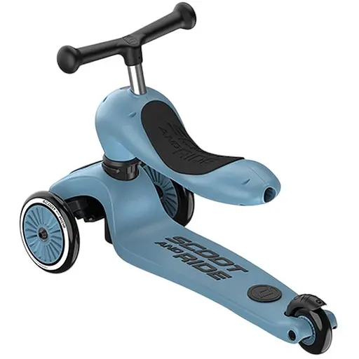 Самокат Scoot and Ride Highwaykick-1 Push and Go серо-синий (SR-240527-STEEL) - фото 3