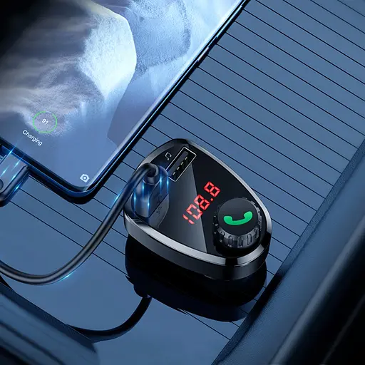 Автомобильное зарядное устройство Hoco DE24 2 USB с FM-модулятором черный - фото 6