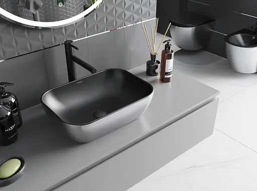 Умывальник Mexen Rita silver black matt накладной MEX-21084574, Хром - фото 2