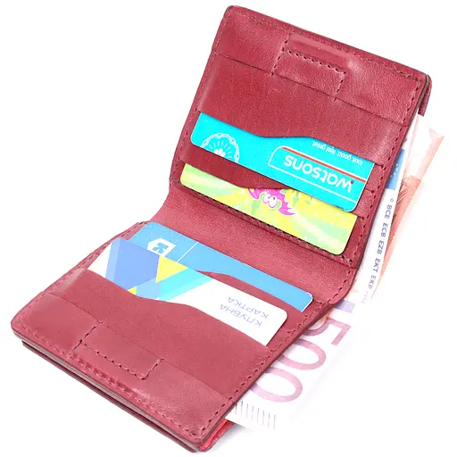 Кожаный женский кошелек Grande Pelle 9.7х10.2х1 см acs0027013 - фото 4