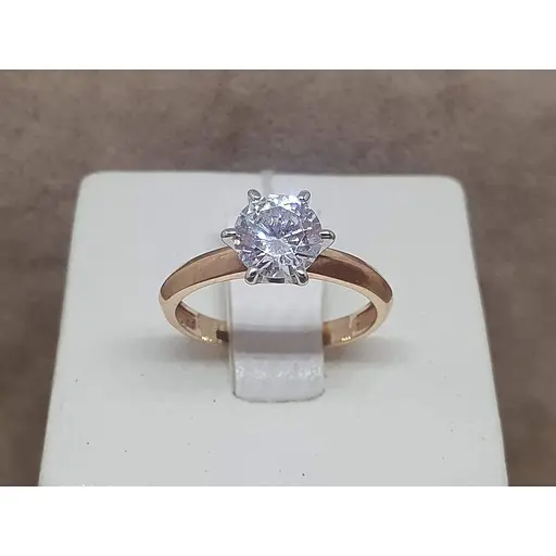 Золоте кільце Харківська ювелірна фабрика з фіанітом. 700402 16,5 - фото 4