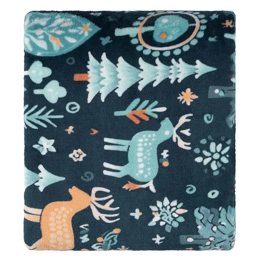 Плед Ardesto Christmas Flannel 160х200 см 100% поліестер олені зелений (ART0127PB) - фото 2