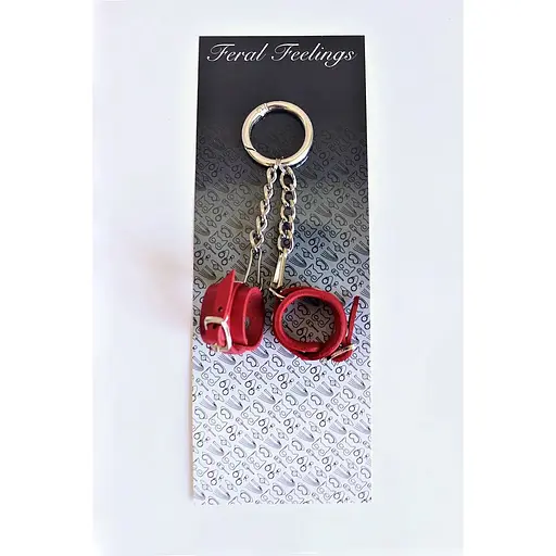 Брелок Feral Feelings Наручники з пряжкою Червоний - фото 2
