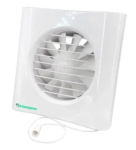 Вытяжной вентилятор Домовент 100 Тишина ВЛ на подшипниках со шнурком-выключателем Белого цвета - фото 1