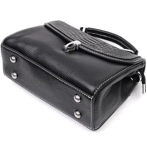 Кожаная сумка для женщин Vintage с защелкой 19х15х9 см sum0029039 - фото 5