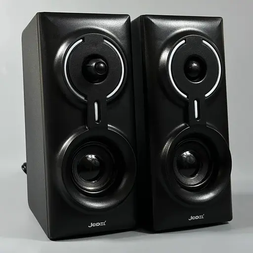 Настільні колонки Jedel S-570 з LED підсвічуванням 2x3W та bluetooth адаптером чорний - фото 2