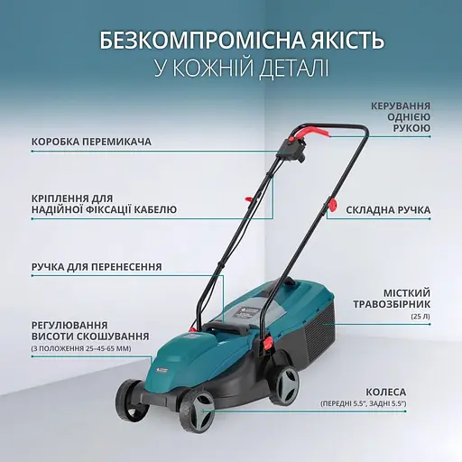 Газонокосилка электрическая Konner & Sohnen KS 32LM 1000В 32 см (KS 32LM) - фото 5