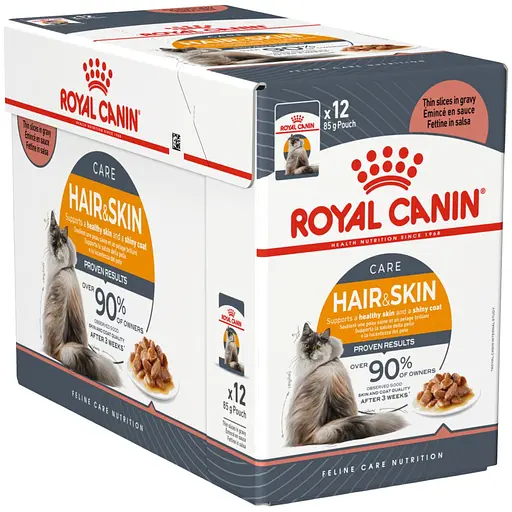 Влажный корм для кошек с чувствительной кожей и проблемной шерстью Royal Canin Hair &amp; Skin кусочки в соусе 1.02 кг (12 шт. х 85 г)