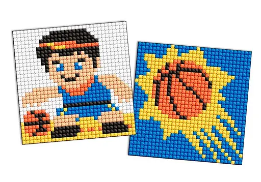 Набір з алмазною мозаїкою на самоклеючій основі для дітей Спорт Баскетбол, 2 шт. 9x9 см, AMS1104