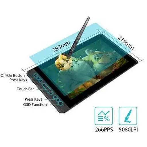 Графічний монітор-планшет Huion Kamvas Pro 13 (PRO13) [65903] - фото 5