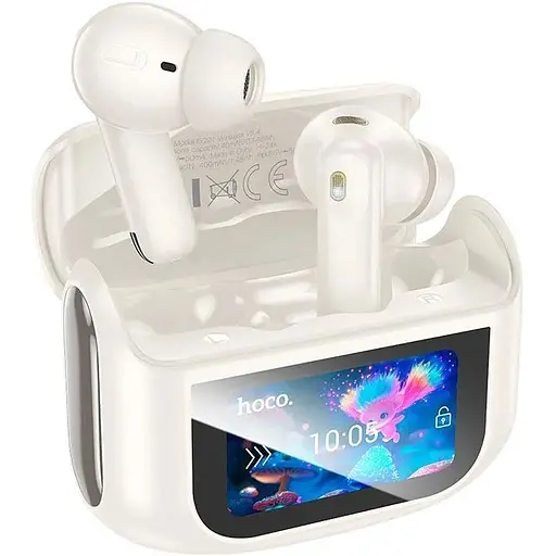 Бездротові навушники Hoco Sandy EQ21, true wireless, ANC, ENC, noise reduction touch screen, BT headset, BT5.4, 40mAh, 400mAh, white