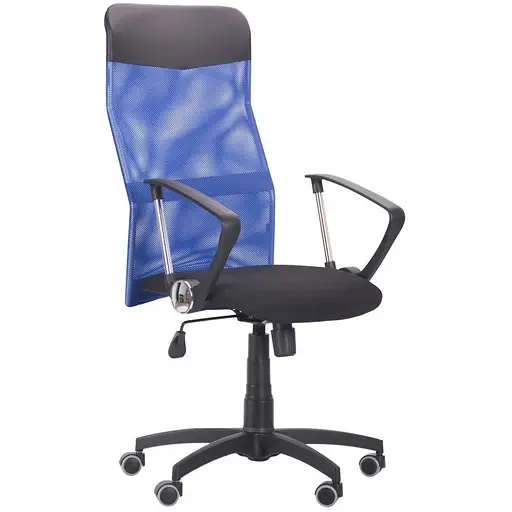 Кресло Ultra сиденье А-23/спинка Сетка синяя, вставка Скаден черный